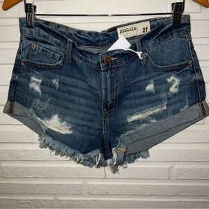 Pistola Denim Distressed Cotton High Rise Short Shorts, Women’s Size 27